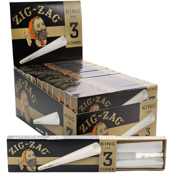 ZIG ZAG ULTRA THIN CONE 24PK 3CT - KING SIZE